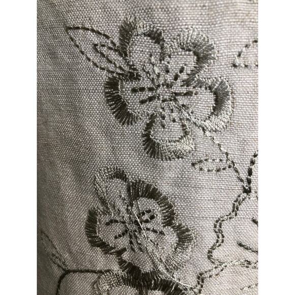 Carole Little Linen Blend Floral Embroidered Jacket 16W Duster Kimono Chic Boho - Picture 6 of 15